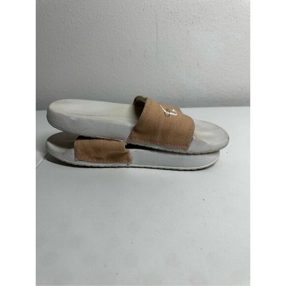 CALVIN KLEIN Slip On Sliders Flip Flop Sandals Women’s  Size 8 Pink Canvas - Picture 4 of 7